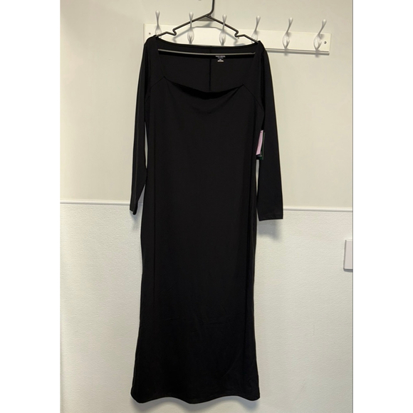 Women's Wild Fable Long Sleeve Dress Black Size XXL Plus NEW NWT Maxi - Picture 6 of 14